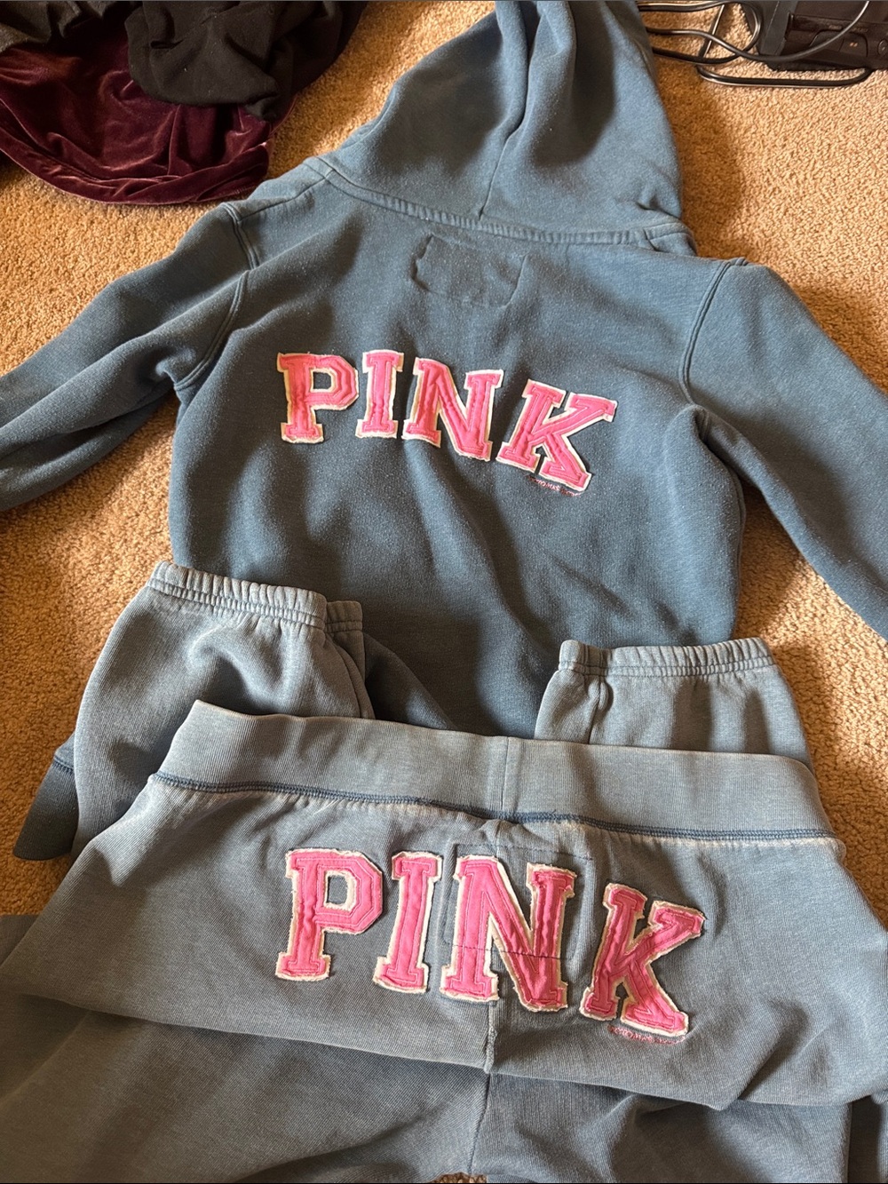 Vintage Victoria’s Secret pink tracksuit sweatsuit hoodie medium